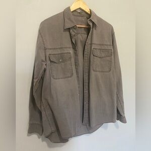 GH Bass Grey Casual Long Sleeve Button Down Men’s